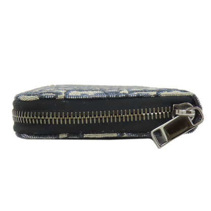 CHRISTIAN DIOR Long zip wallet oblique Trotter pattern Long wallet (with coin pocket) Canvas Ladies [Used]