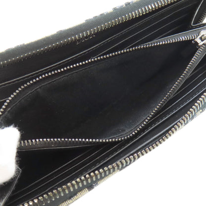 CHRISTIAN DIOR Long zip wallet oblique Trotter pattern Long wallet (with coin pocket) Canvas Ladies [Used]