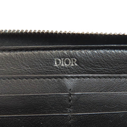 CHRISTIAN DIOR Long zip wallet oblique Trotter pattern Long wallet (with coin pocket) Canvas Ladies [Used]