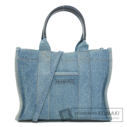 BALENCIAGA 671402 Hardware Small 2WAY Handbag Denim Ladies [Used]