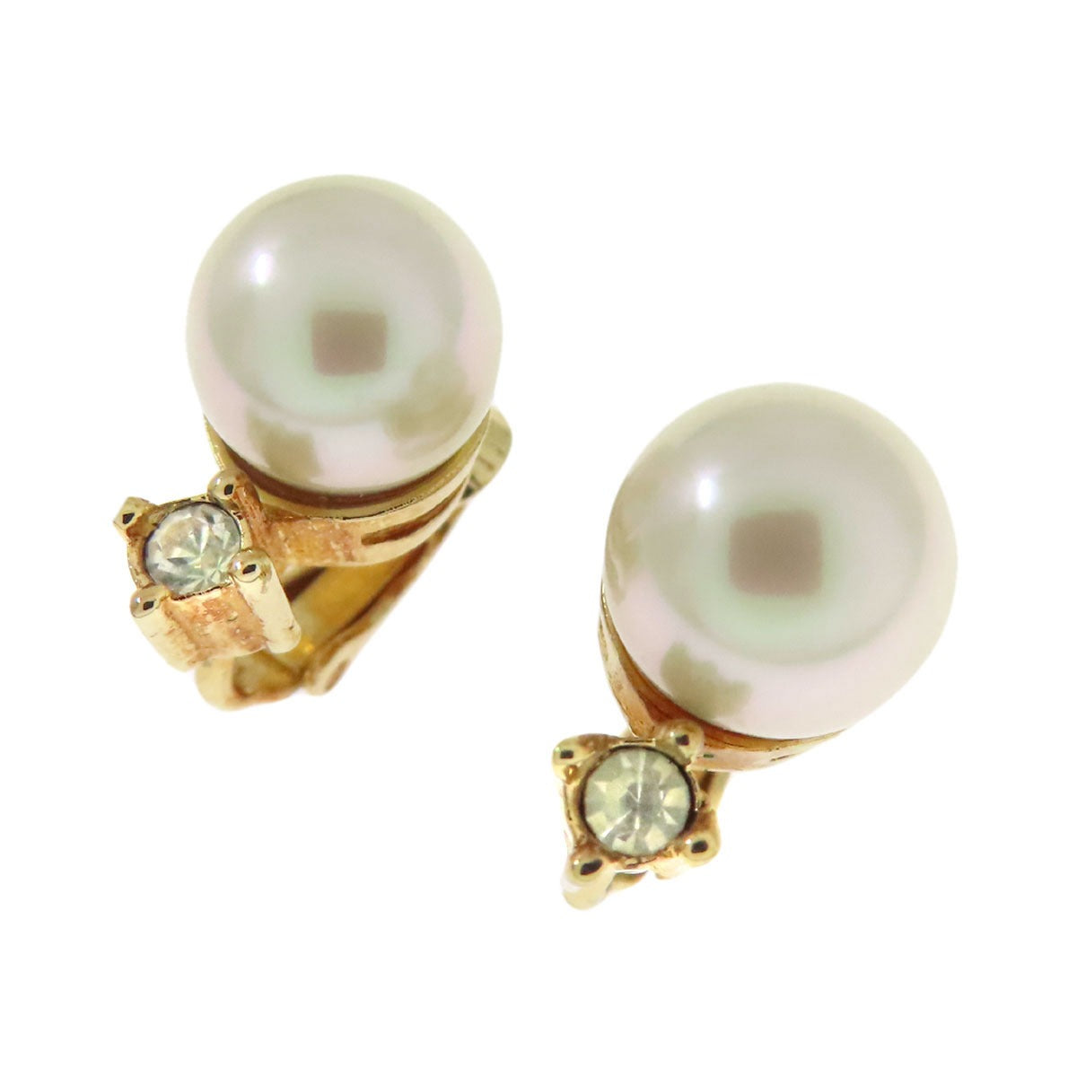 CHRISTIAN DIOR Fake pearl earring Metal Ladies [Used]