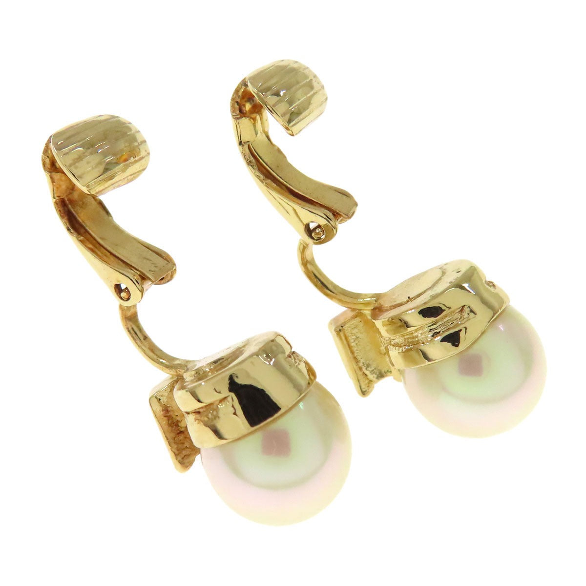 CHRISTIAN DIOR Fake pearl earring Metal Ladies [Used]