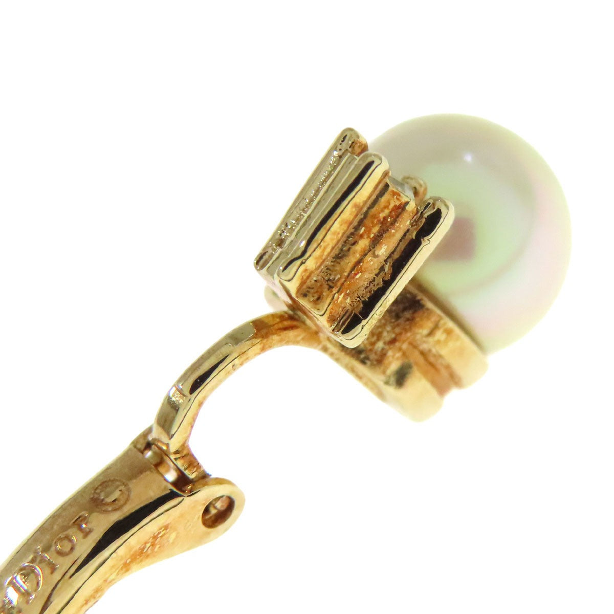 CHRISTIAN DIOR Fake pearl earring Metal Ladies [Used]