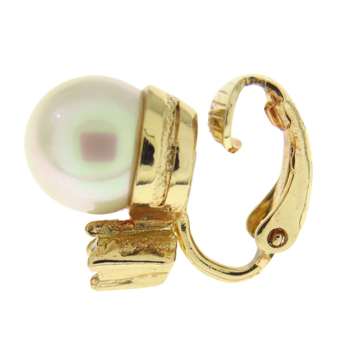 CHRISTIAN DIOR Fake pearl earring Metal Ladies [Used]