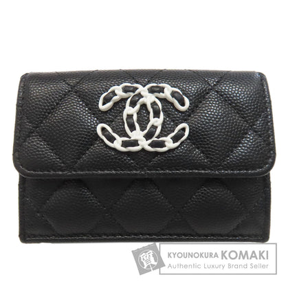 CHANEL   Bifold Wallet with Coin Pocket Matelasse COCO Mark SilverHardware Grained Calfskin Skin Ladies