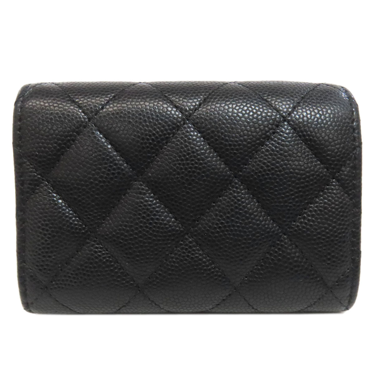 CHANEL   Bifold Wallet with Coin Pocket Matelasse COCO Mark SilverHardware Grained Calfskin Skin Ladies