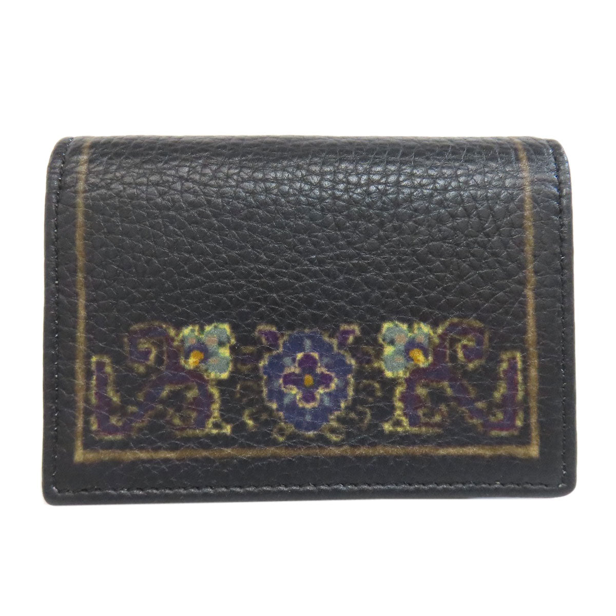 ETRO Flower motif Card Case Leather Ladies [Used]
