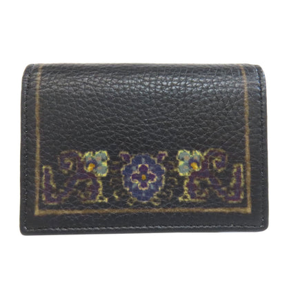 ETRO Flower motif Card Case Leather Ladies [Used]