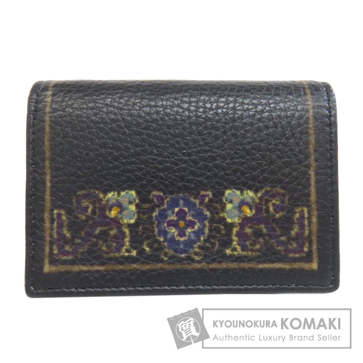 ETRO Flower motif Card Case Leather Ladies [Used]