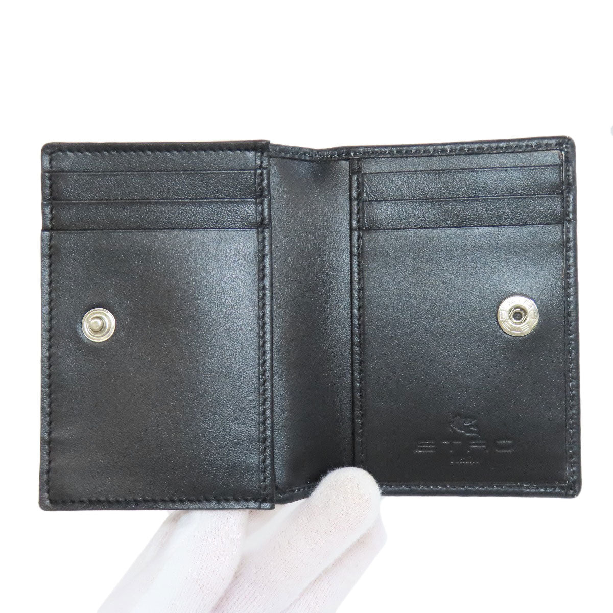 ETRO Flower motif Card Case Leather Ladies [Used]