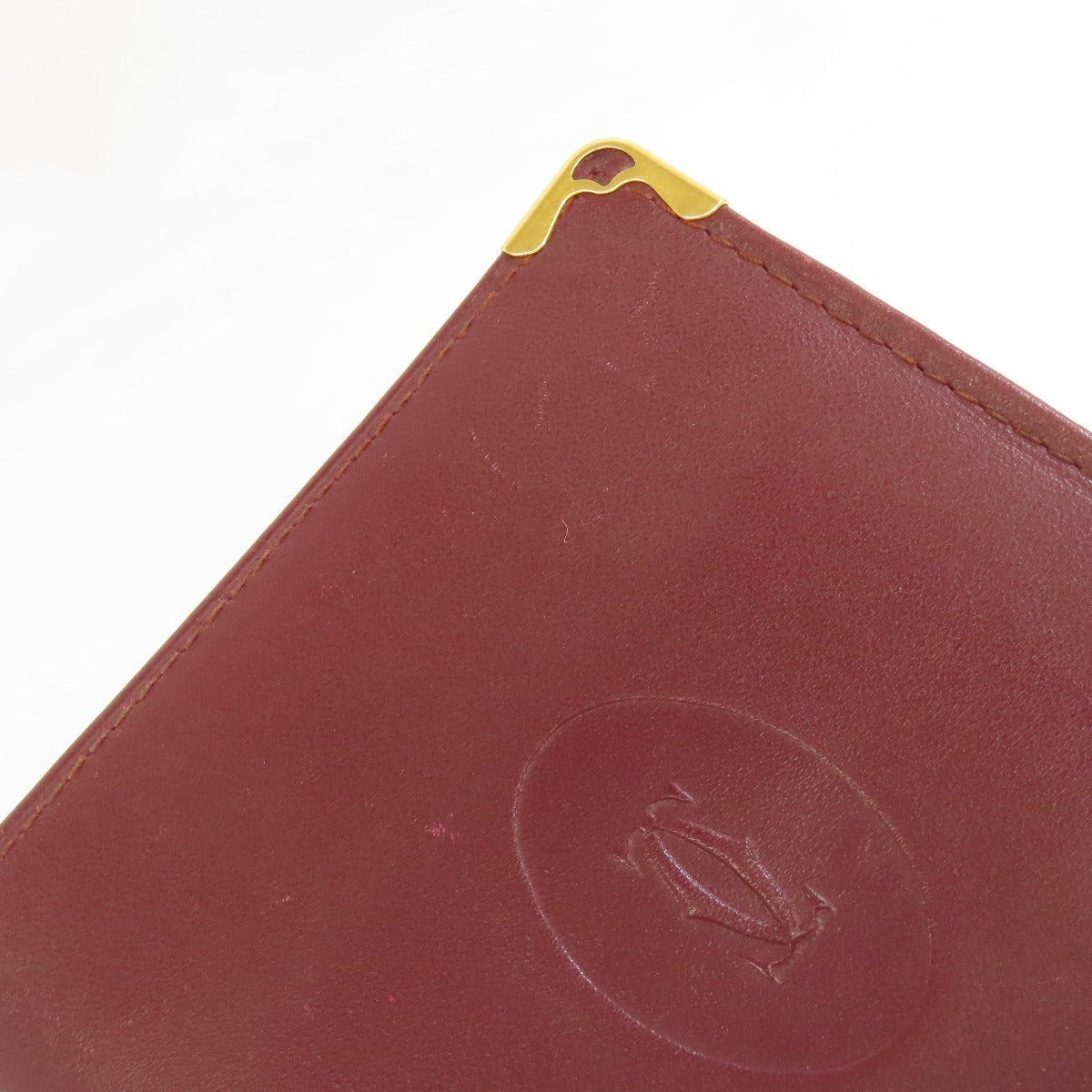 CARTIER Must Line Bifold Wallet with Coin Pocket Leather Ladies [Used]