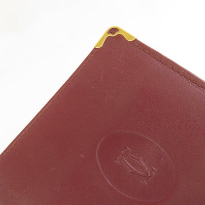 CARTIER Must Line Bifold Wallet with Coin Pocket Leather Ladies [Used]