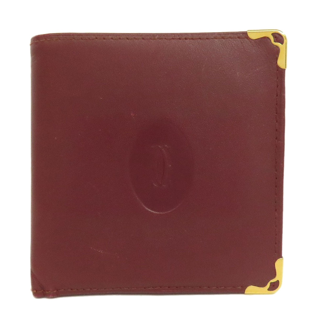 CARTIER Must Line Bifold Wallet with Coin Pocket Leather Ladies [Used]