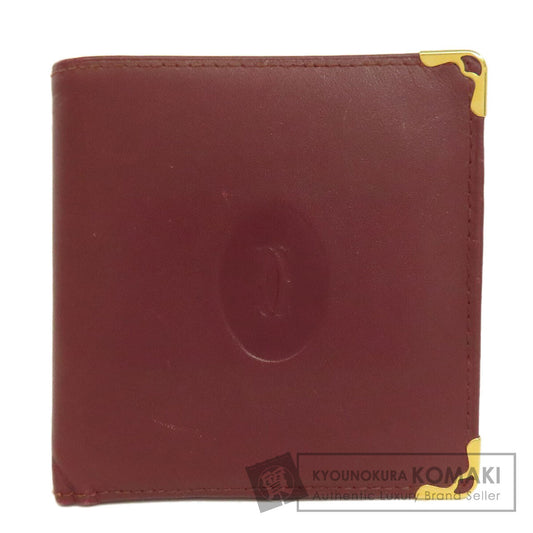 CARTIER Must Line Bifold Wallet with Coin Pocket Leather Ladies [Used]