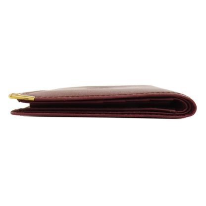 CARTIER Must Line Bifold Wallet with Coin Pocket Leather Ladies [Used]