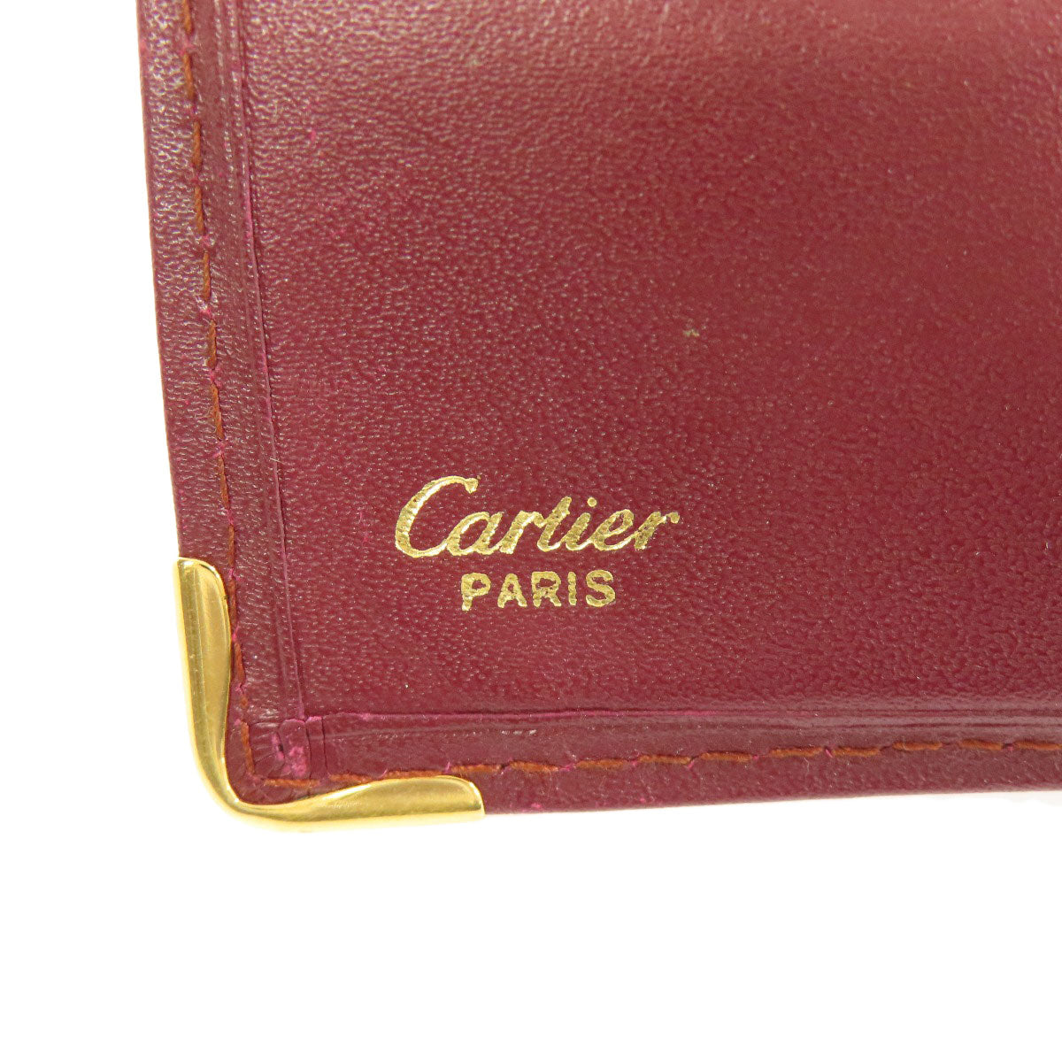 CARTIER Must Line Bifold Wallet with Coin Pocket Leather Ladies [Used]