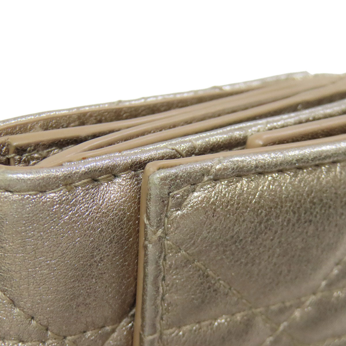 CHRISTIAN DIOR Lady Dior Bifold Wallet with Coin Pocket Leather Ladies [Used]