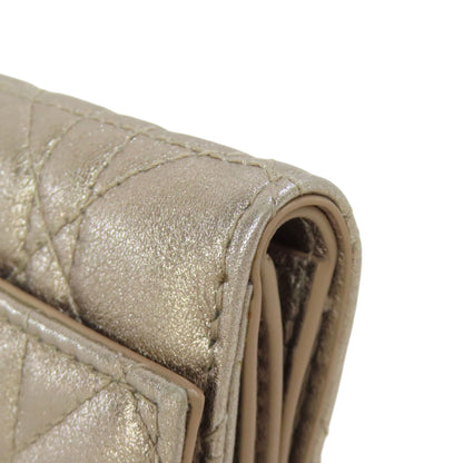 CHRISTIAN DIOR Lady Dior Bifold Wallet with Coin Pocket Leather Ladies [Used]