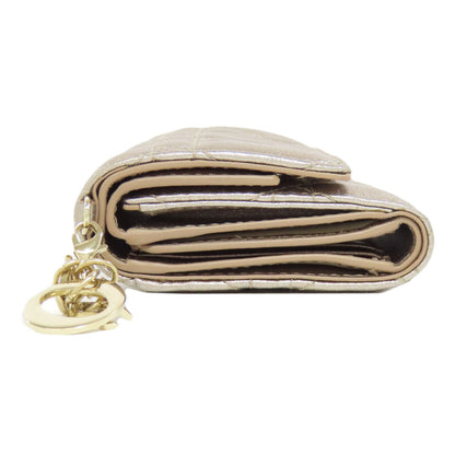 CHRISTIAN DIOR Lady Dior Bifold Wallet with Coin Pocket Leather Ladies [Used]