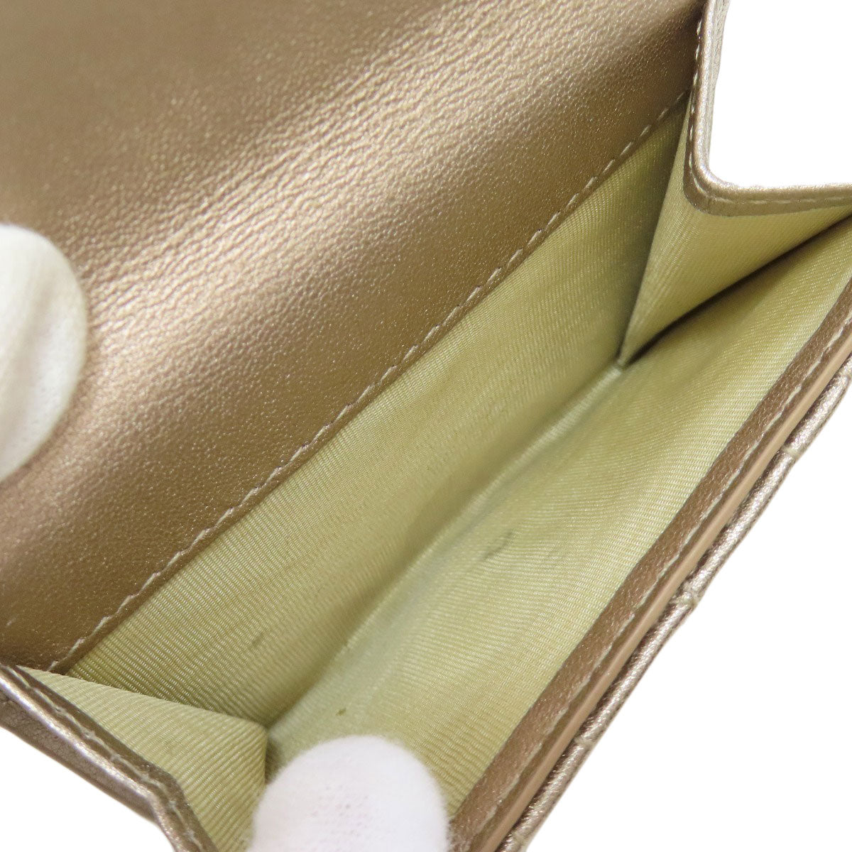 CHRISTIAN DIOR Lady Dior Bifold Wallet with Coin Pocket Leather Ladies [Used]