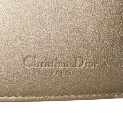 CHRISTIAN DIOR Lady Dior Bifold Wallet with Coin Pocket Leather Ladies [Used]