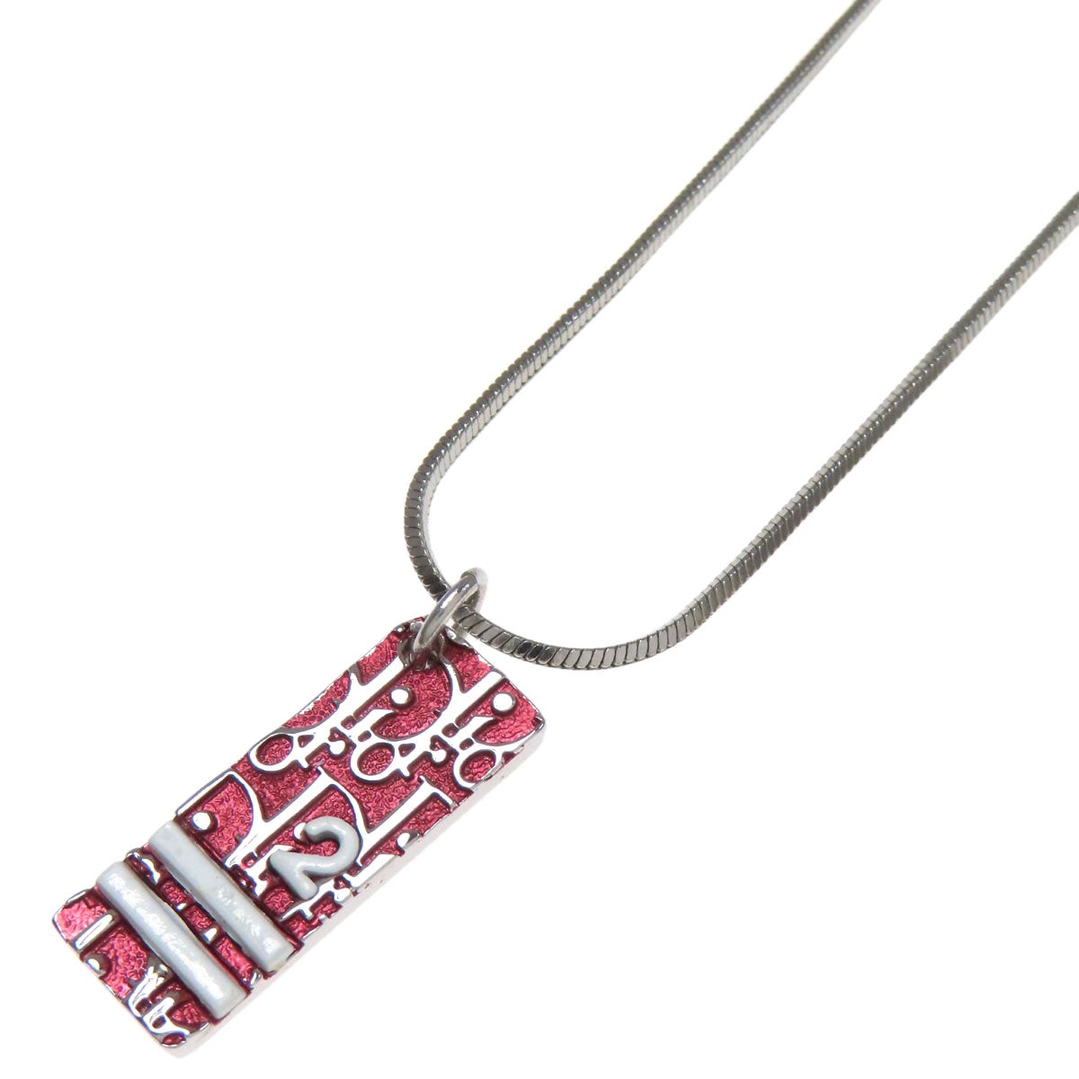 CHRISTIAN DIOR Trotter pattern Necklace Metal Ladies [Used]