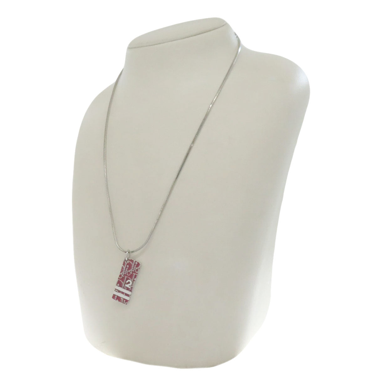 CHRISTIAN DIOR Trotter pattern Necklace Metal Ladies [Used]
