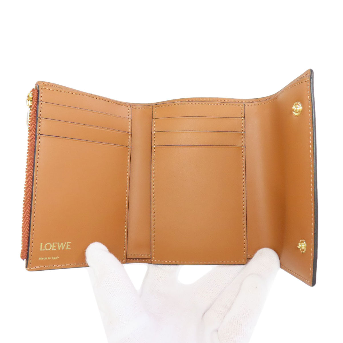 LOEWE Repeat Vertical Wallet Small Bifold Wallet with Coin Pocket Calf Ladies [Used]