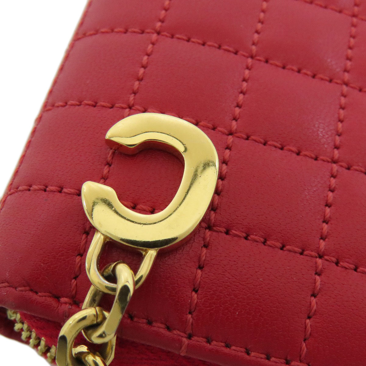CELINE CHardware coin purse Leather Ladies [Used]
