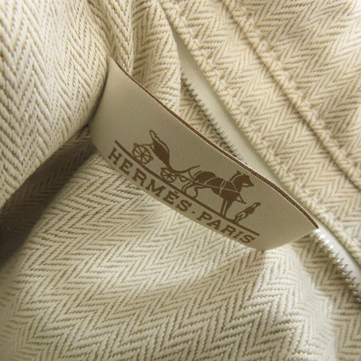 HERMES fullby 25 bag in bag Accessory pouch Towal chevron Ladies [Used]