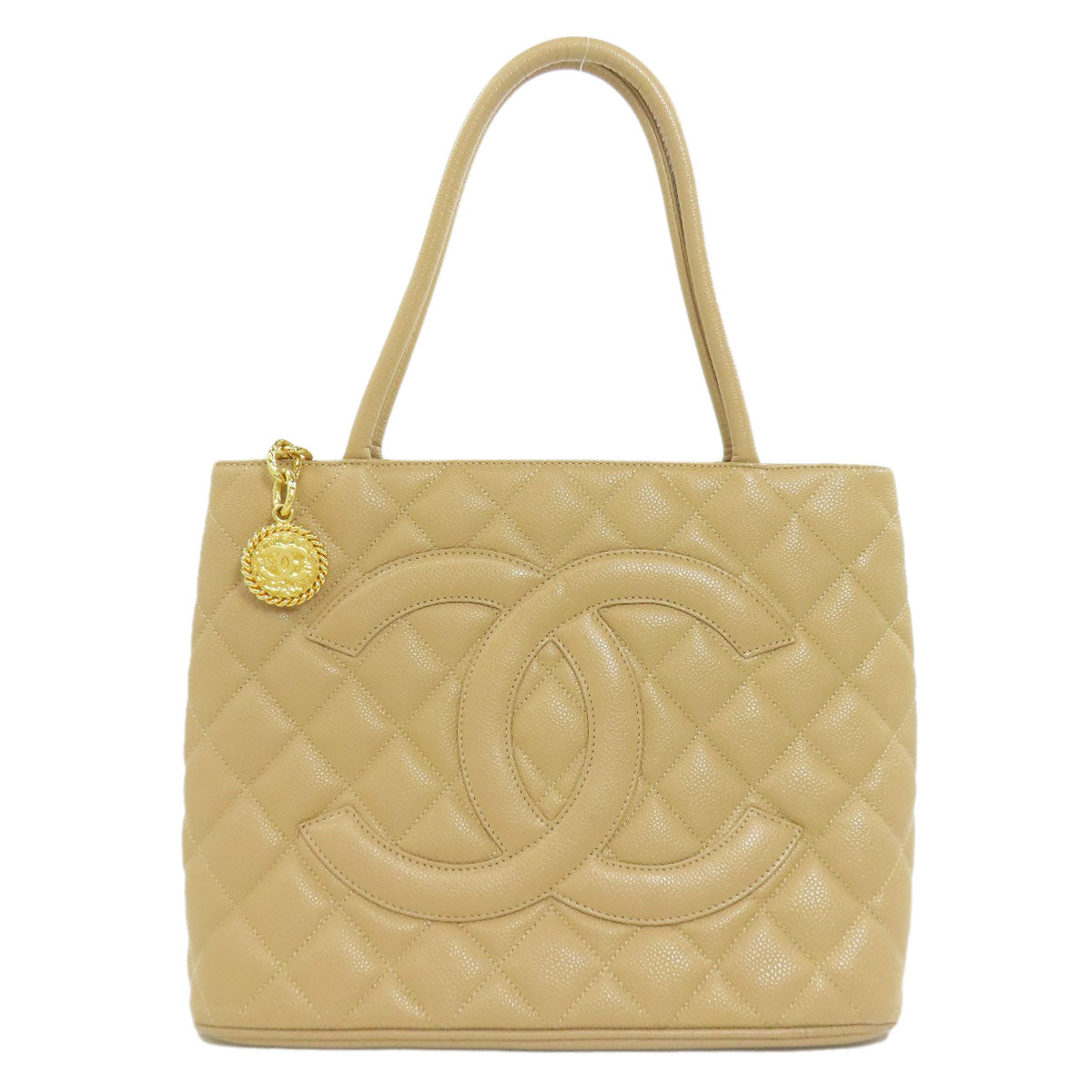 CHANEL   Tote Bag Medallion GoldHardware Grained Calfskin Skin Ladies