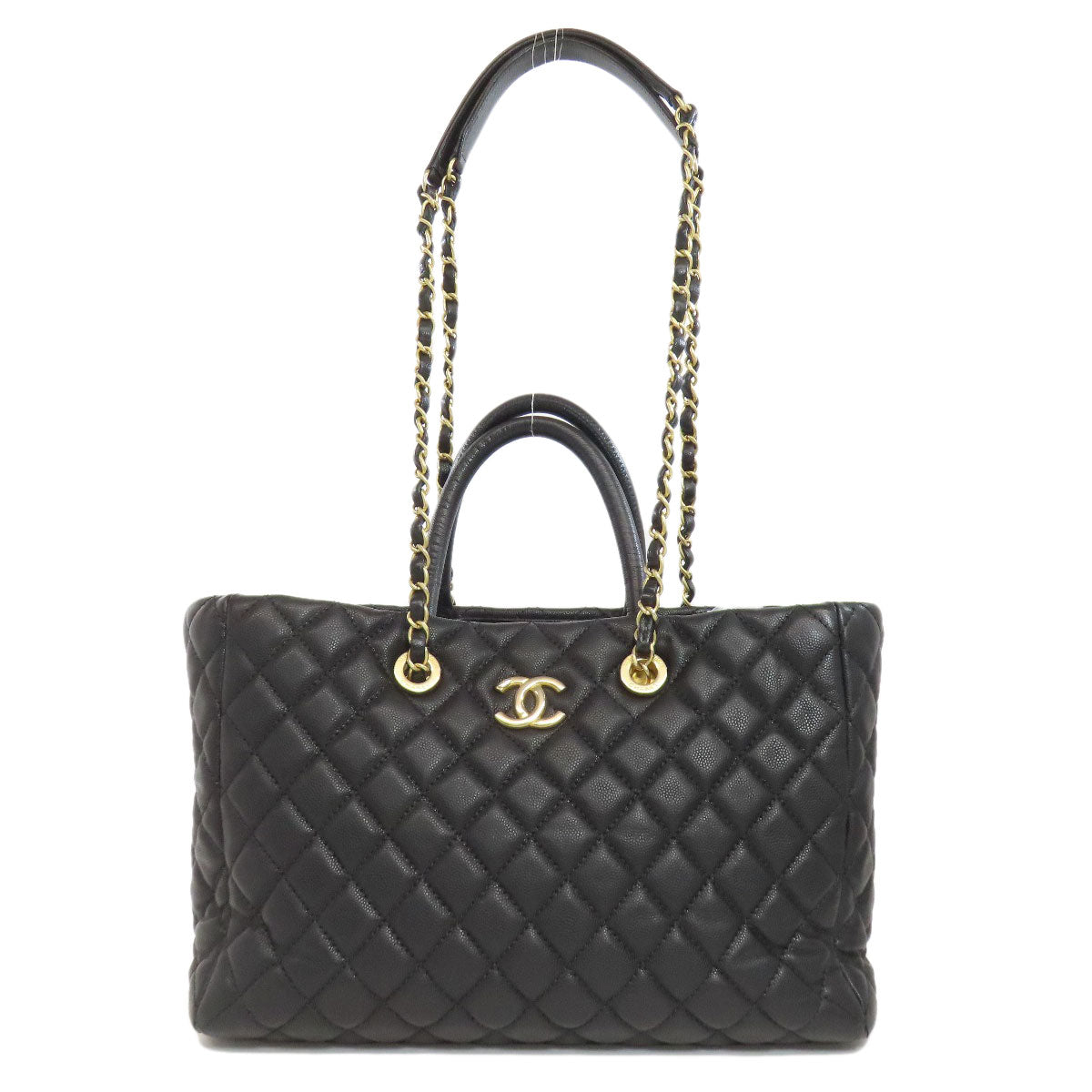 CHANEL Matelasse ChainShoulder GoldHardware Tote Bag Grained Calfskin Skin Ladies [Used]