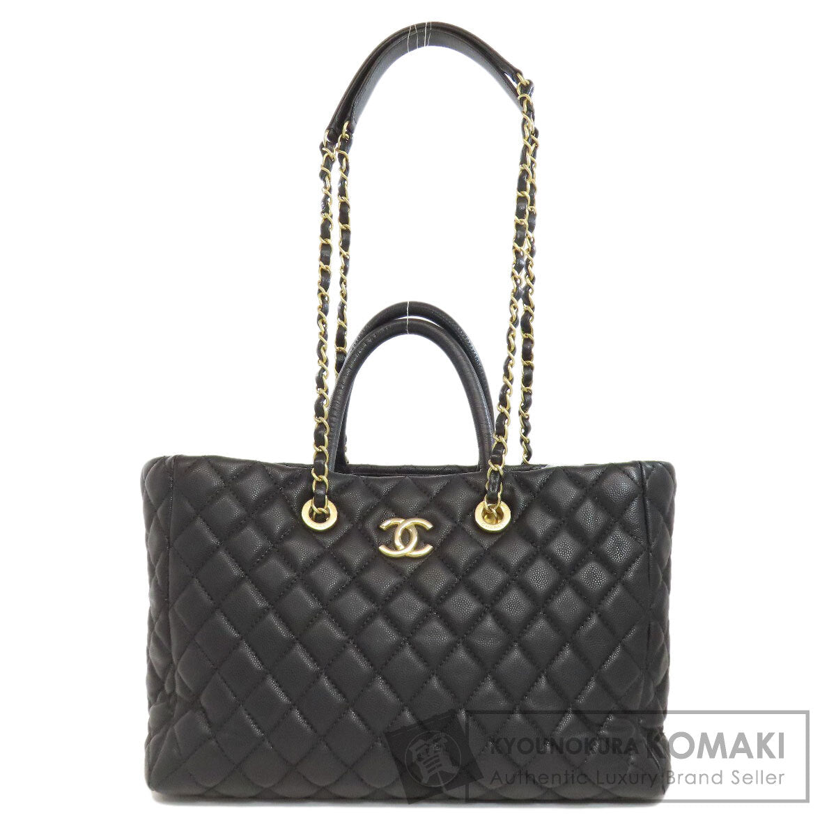 CHANEL Matelasse ChainShoulder GoldHardware Tote Bag Grained Calfskin Skin Ladies [Used]