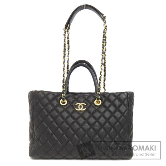 CHANEL Matelasse ChainShoulder GoldHardware Tote Bag Grained Calfskin Skin Ladies [Used]