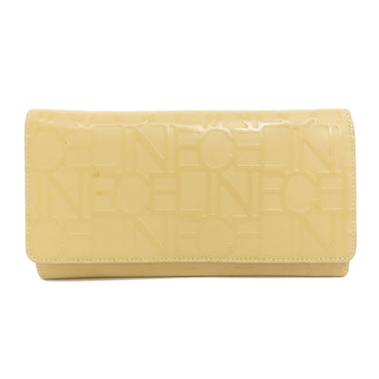 CELINE logo Long wallet (with coin pocket) Leather Ladies [Used]