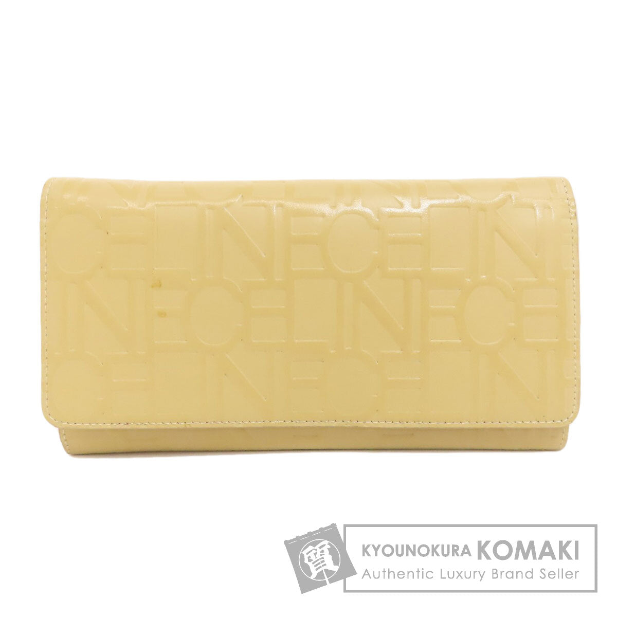 CELINE logo Long wallet (with coin pocket) Leather Ladies [Used]