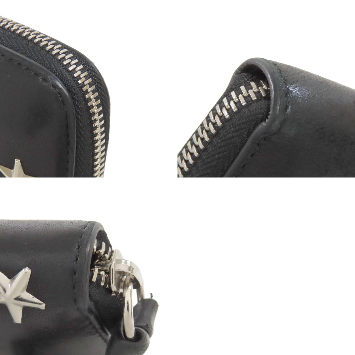 Jimmy Choo Studs star motif Bifold Wallet with Coin Pocket Leather Ladies [Used]