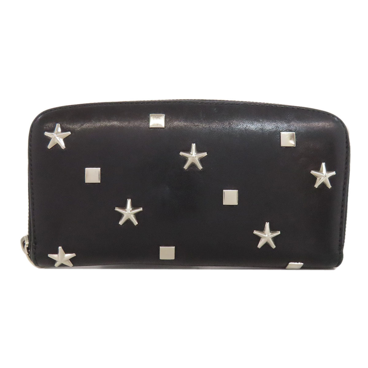 Jimmy Choo Studs star motif Bifold Wallet with Coin Pocket Leather Ladies [Used]