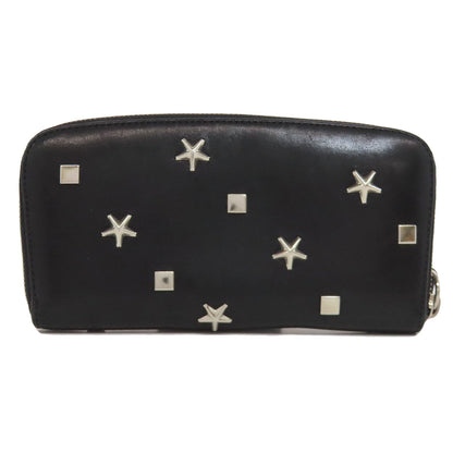 Jimmy Choo Studs star motif Bifold Wallet with Coin Pocket Leather Ladies [Used]