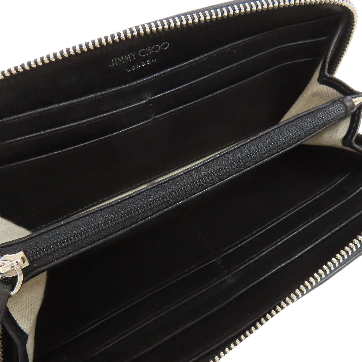 Jimmy Choo Studs star motif Bifold Wallet with Coin Pocket Leather Ladies [Used]