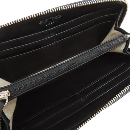 Jimmy Choo Studs star motif Bifold Wallet with Coin Pocket Leather Ladies [Used]