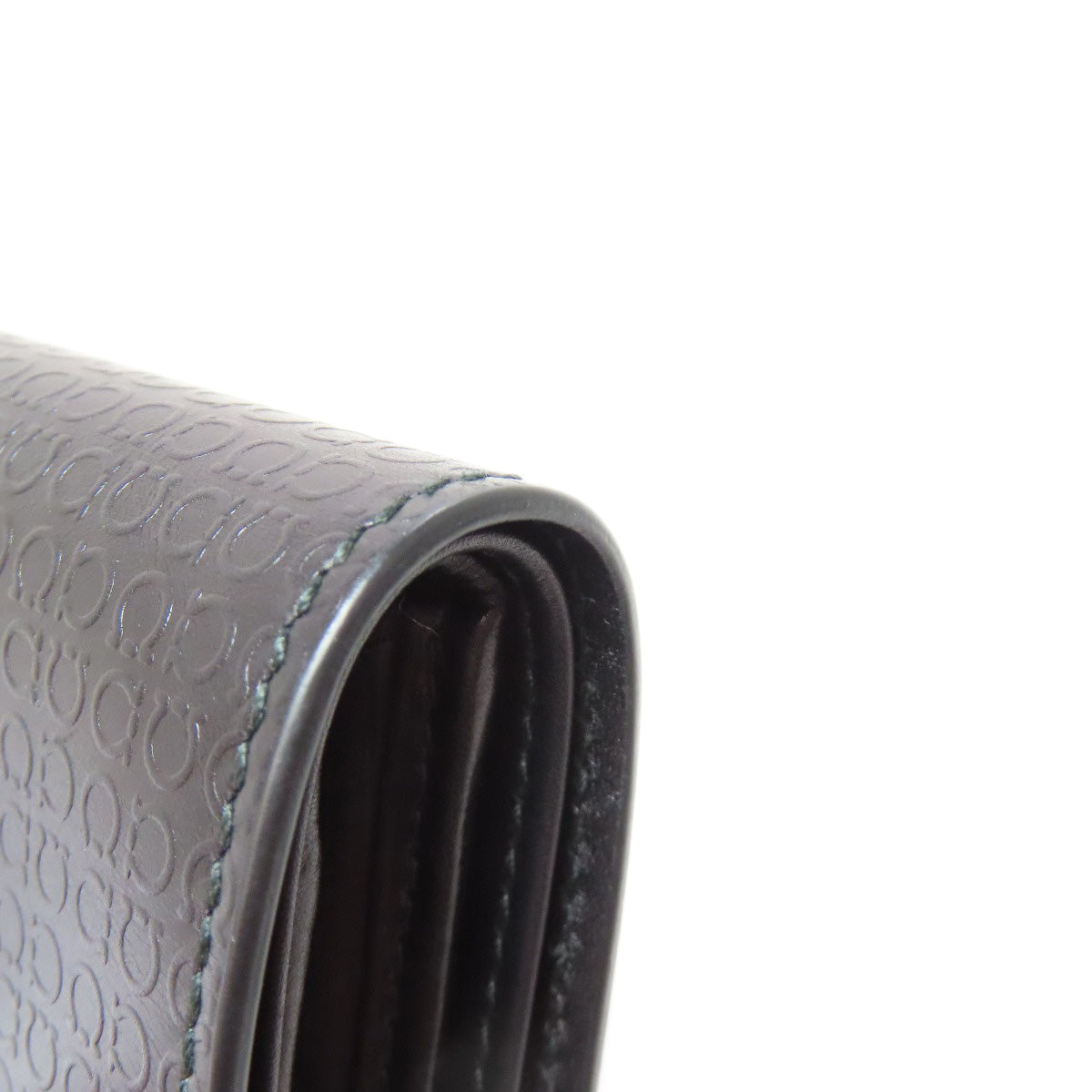 Salvatore Ferragamo Gancinipattern Bifold Wallet with Coin Pocket Leather Ladies [Used]