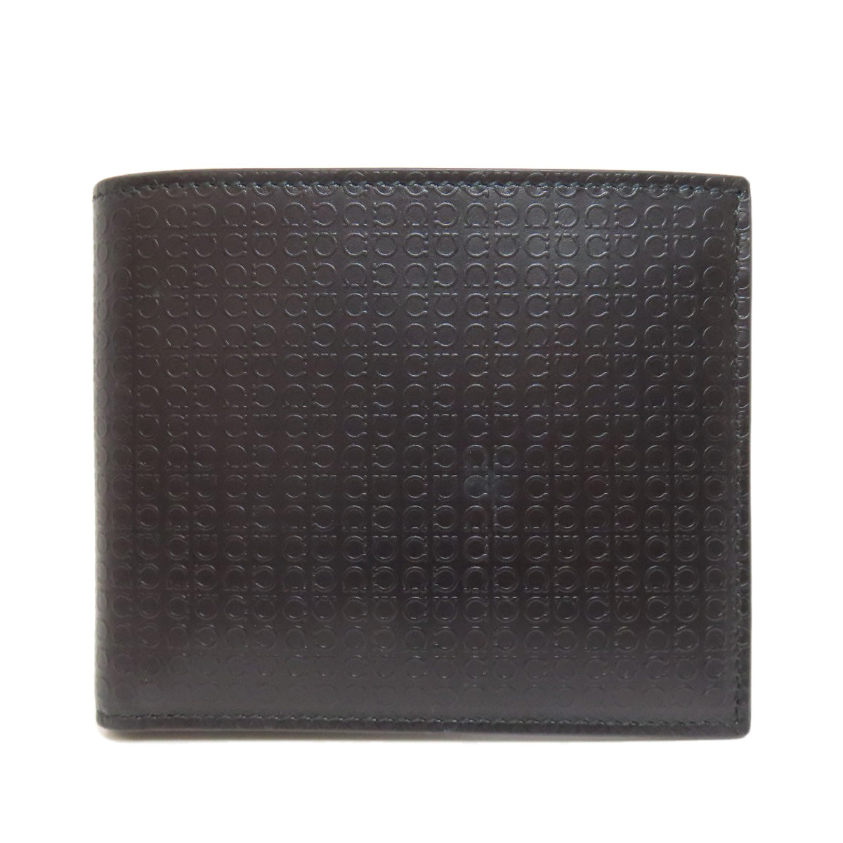 Salvatore Ferragamo Gancinipattern Bifold Wallet with Coin Pocket Leather Ladies [Used]