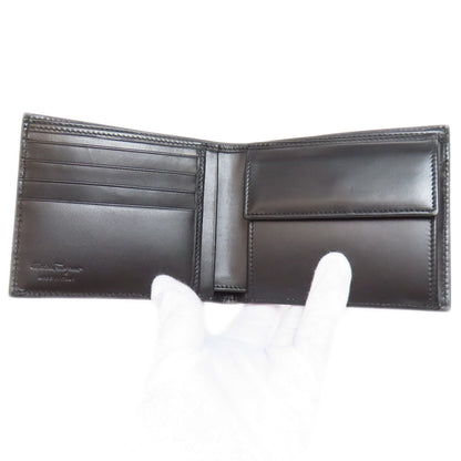 Salvatore Ferragamo Gancinipattern Bifold Wallet with Coin Pocket Leather Ladies [Used]