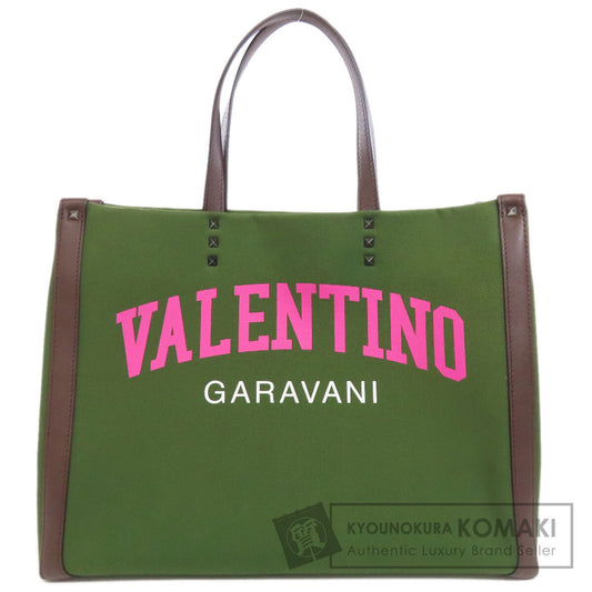 VALENTINO logo Handbag Canvas Ladies [Used]