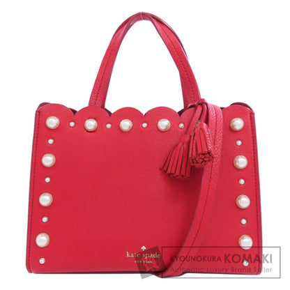 kate spade 2WAY Fake Pearl Handbag Leather Ladies [Used]