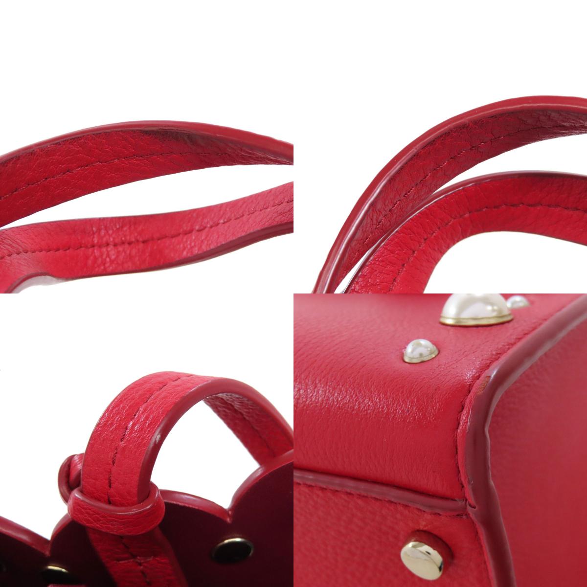 kate spade 2WAY Fake Pearl Handbag Leather Ladies [Used]