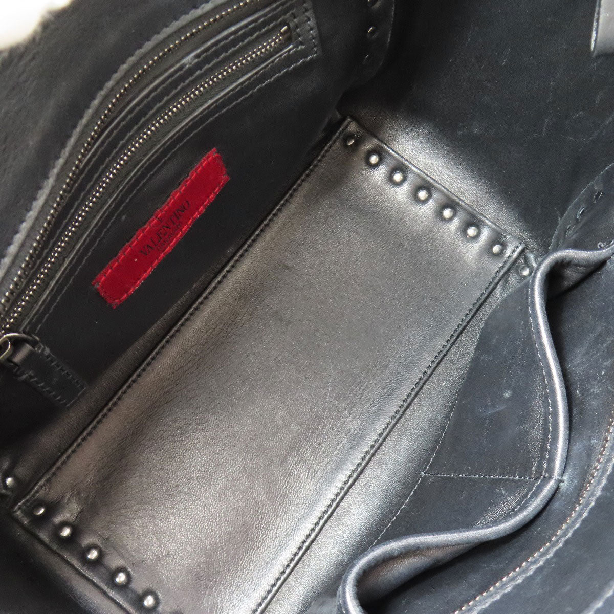 VALENTINO Studs 2WAY Handbag Leather Ladies [Used]
