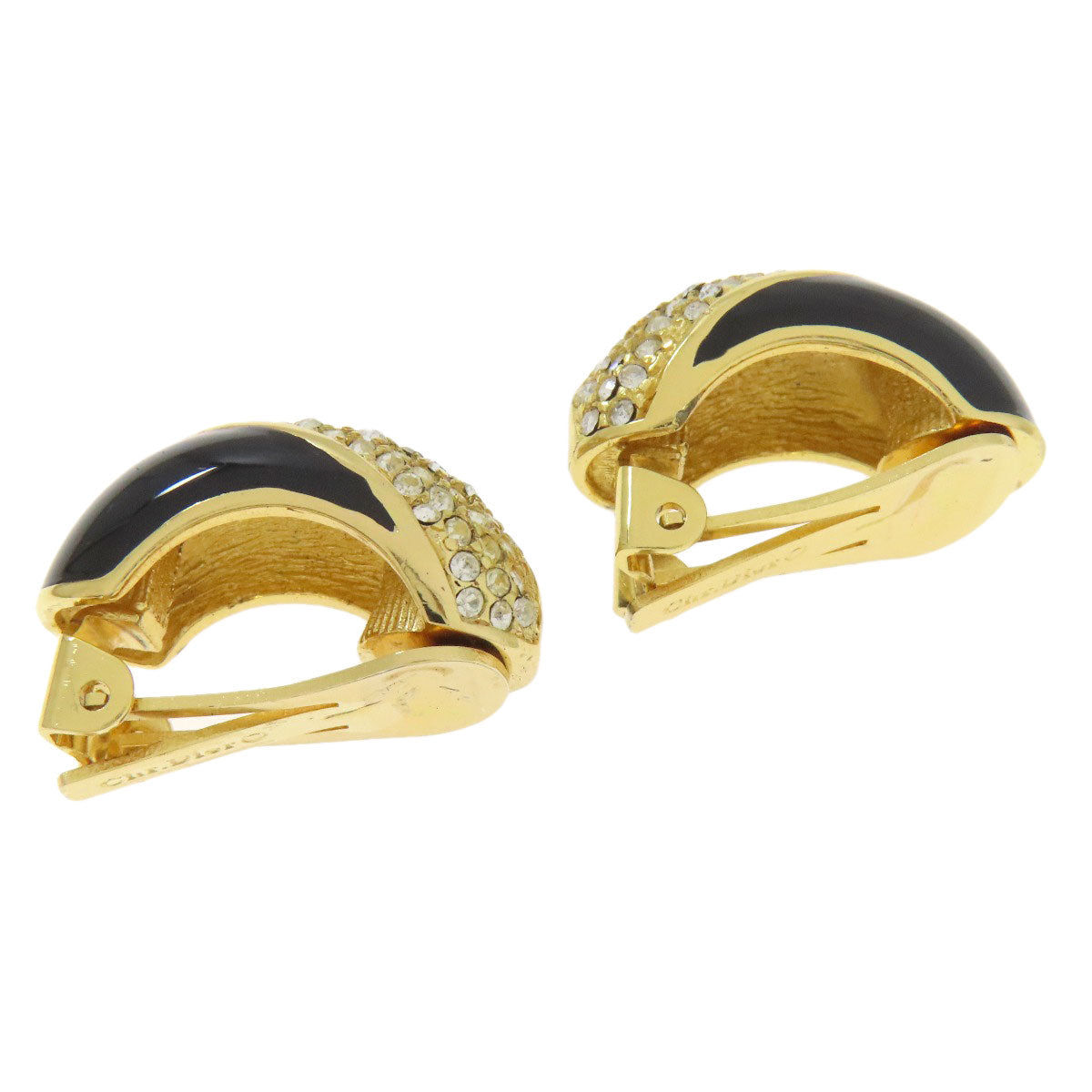 CHRISTIAN DIOR Rhinestone Earring Metal Ladies [Used]
