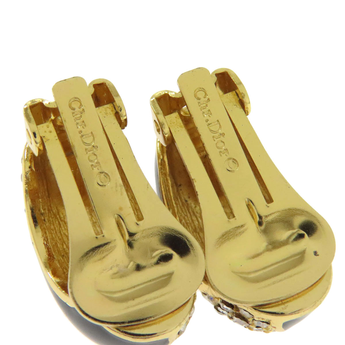 CHRISTIAN DIOR Rhinestone Earring Metal Ladies [Used]